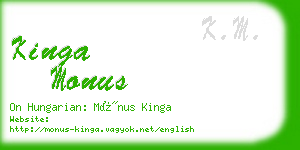 kinga monus business card